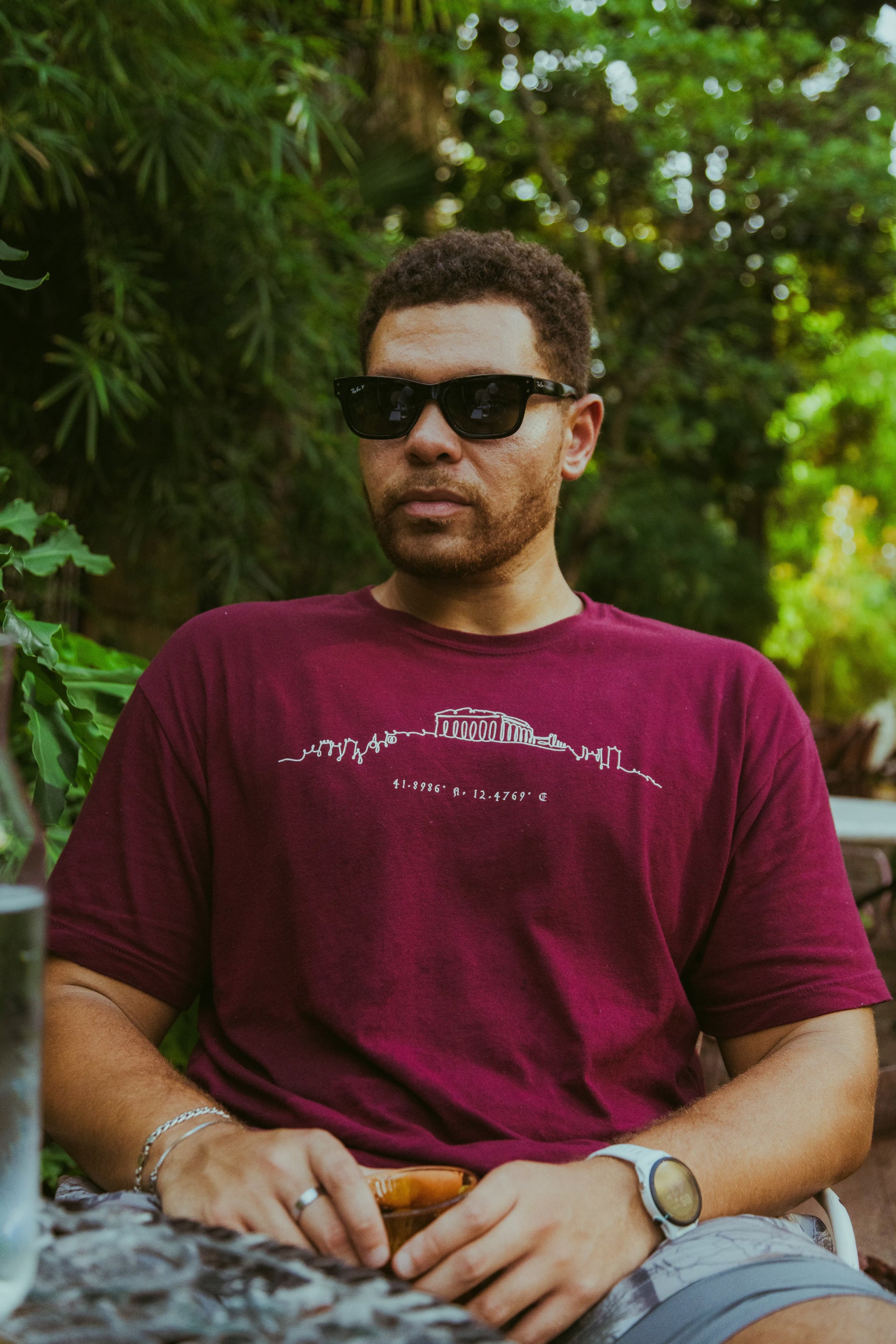 Maroon Red: Skyline Tee