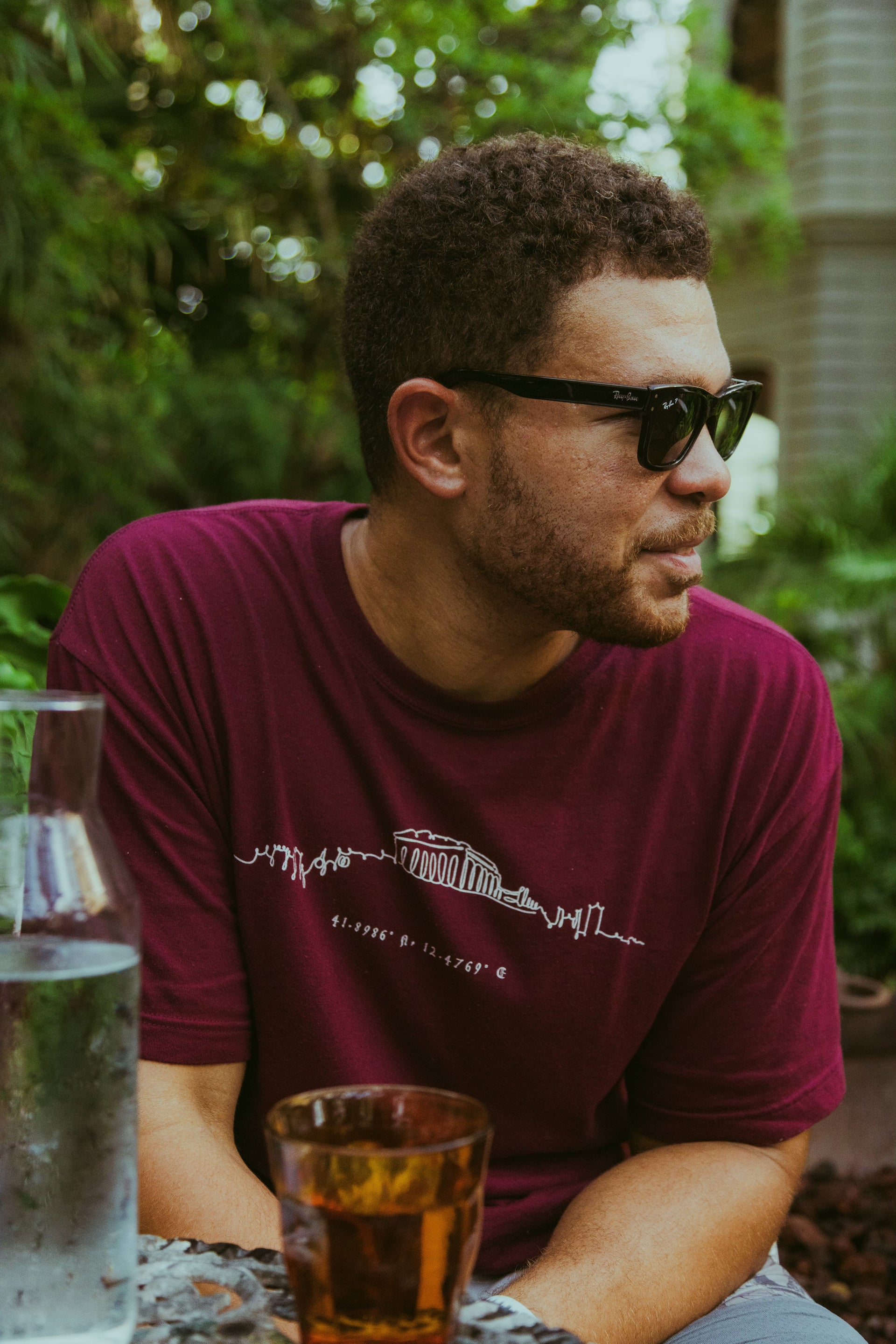 Maroon Red: Skyline Tee