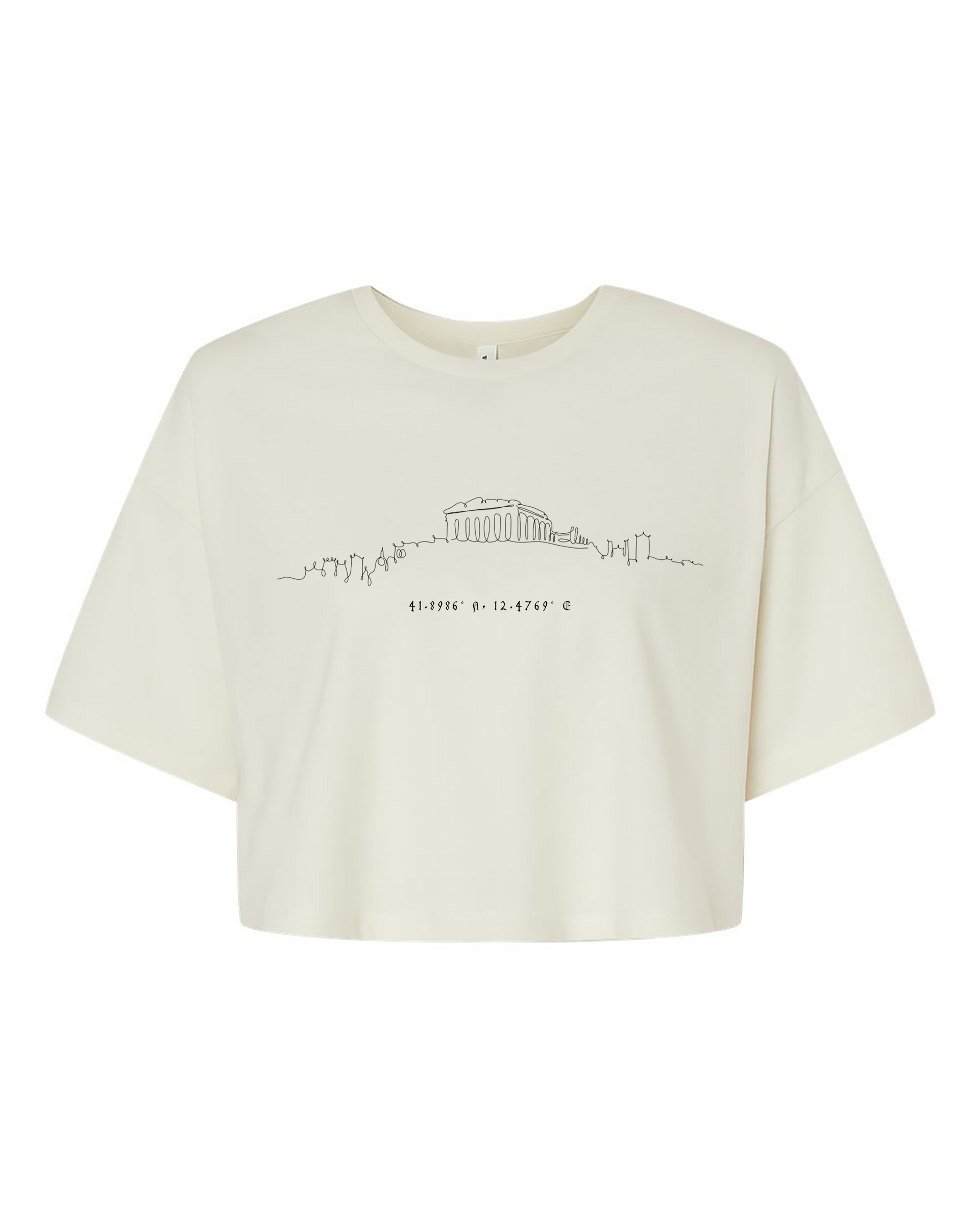 Vintage White: Skyline Cropped Tee